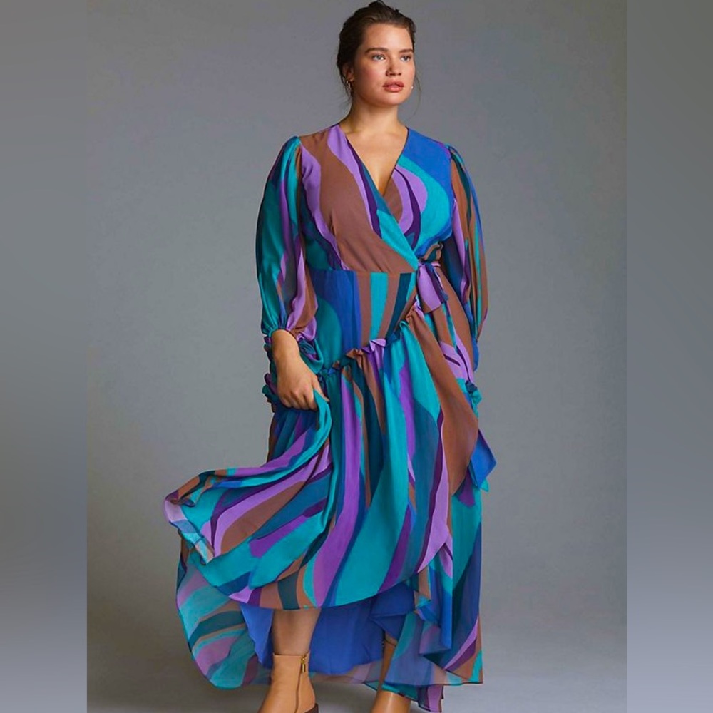 NWT Maude Geo Wrap Dress from Anthropologie
